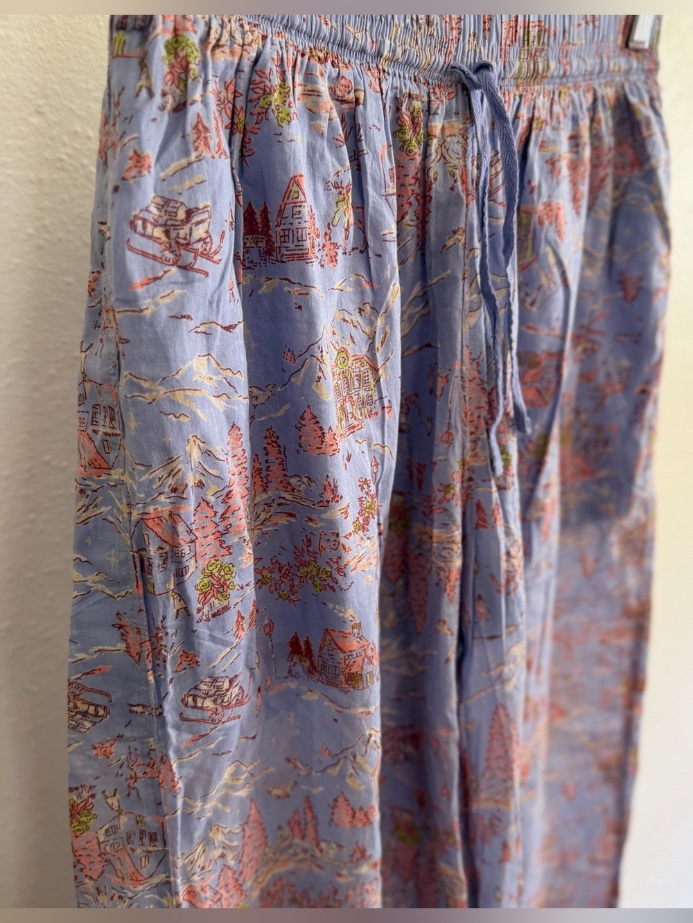 Free People Intimately Tangled Lights Pajama Set XS Blue Floral Ruffle Boho. - Picture 4 of 9